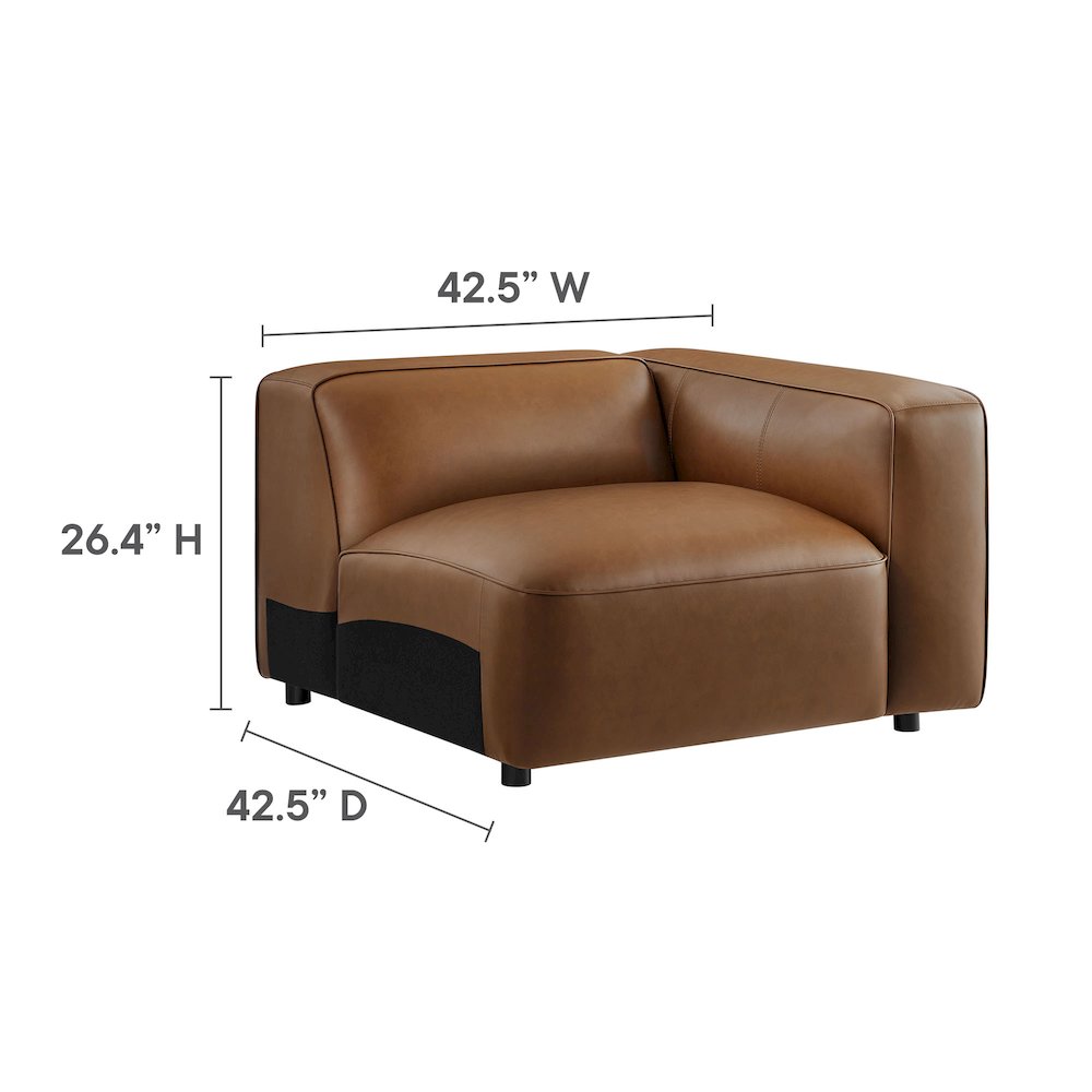 Auren 5-Piece Upholstered Vegan Leather Modular L-Shaped Sofa. Picture 2