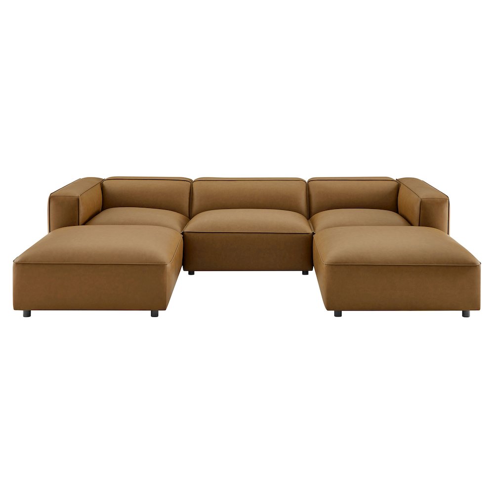 Auren 5-Piece Upholstered Vegan Leather Modular U-Shaped Sofa. Picture 1