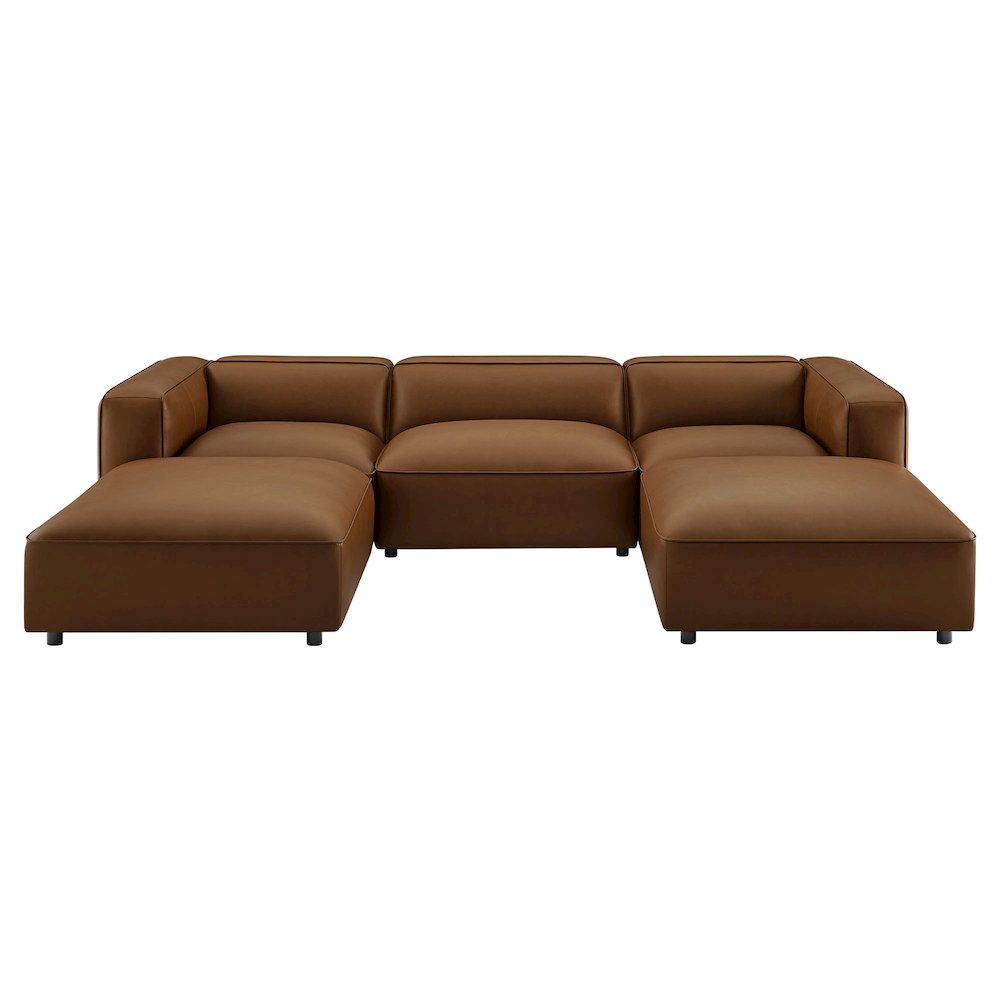 Auren 5-Piece Upholstered Vegan Leather Modular U-Shaped Sofa. Picture 1