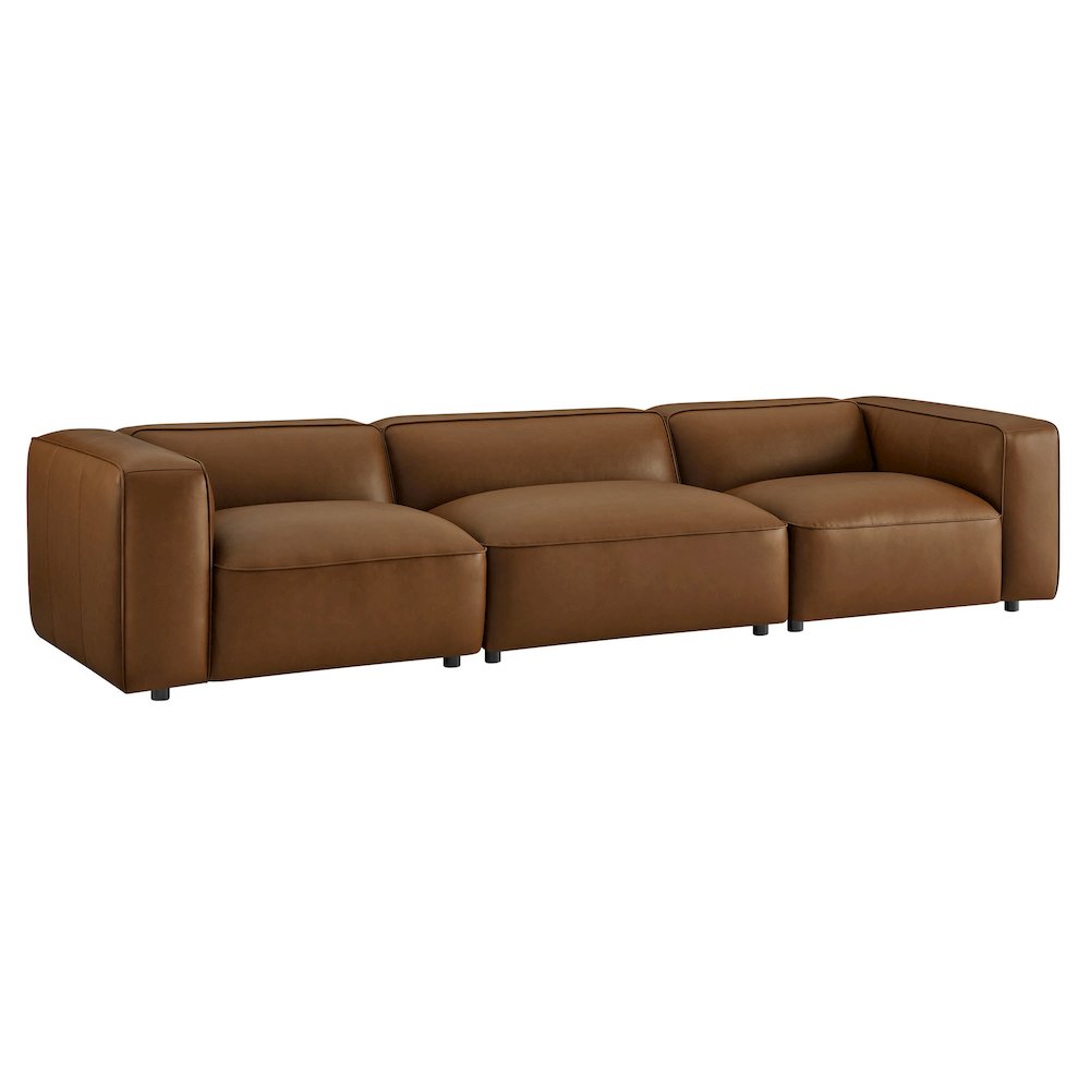 Auren 3-Piece Upholstered Vegan Leather Modular Sofa. Picture 1