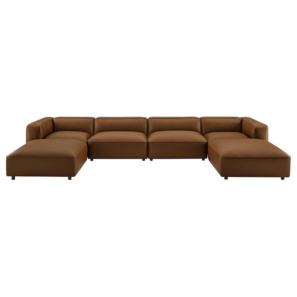 Auren 6-Piece Upholstered Vegan Leather Modular Sofa. Picture 1