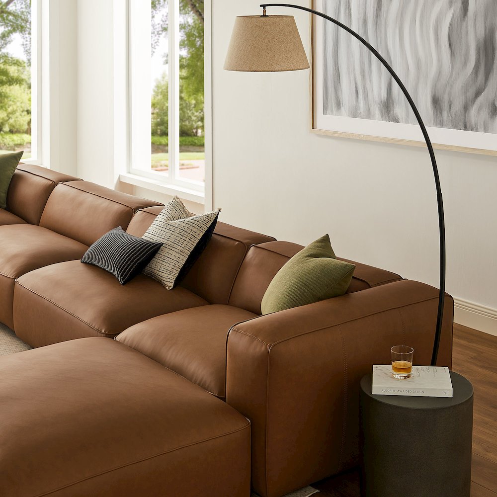 Auren 6-Piece Upholstered Vegan Leather Modular Sofa. Picture 9