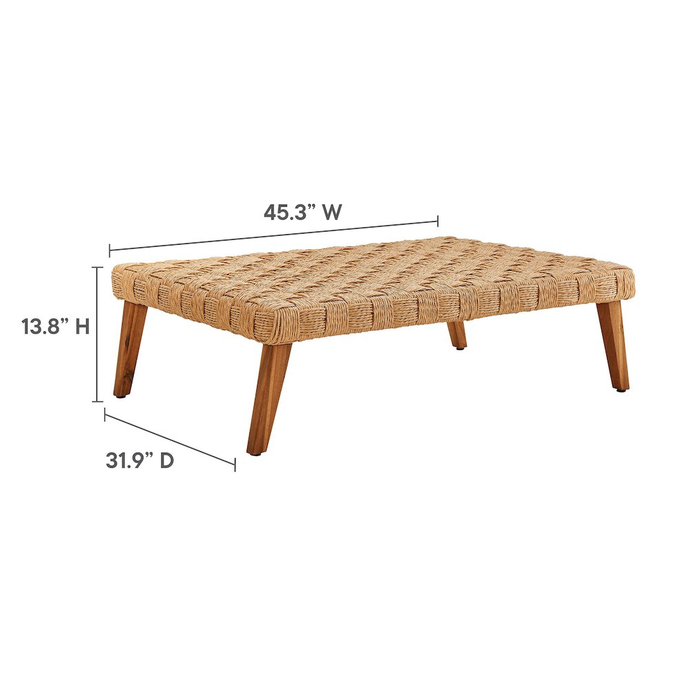 Thames Outdoor Patio Wicker Outdoor Patio Rattan Coffee Table. Picture 2