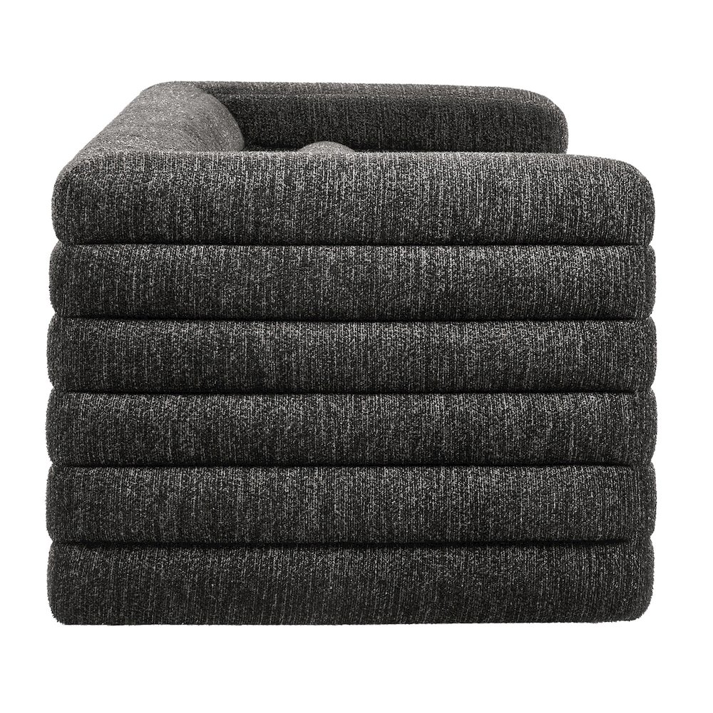 Relle Channel Tufted Boucle Upholstered Sofa. Picture 4