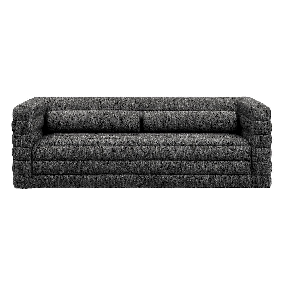 Relle Channel Tufted Boucle Upholstered Sofa. Picture 6