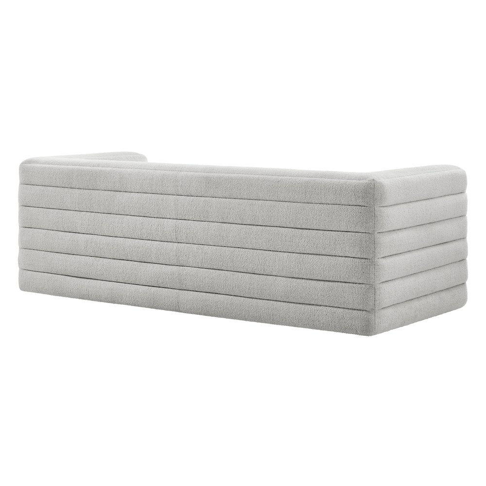 Relle Channel Tufted Boucle Upholstered Sofa. Picture 5