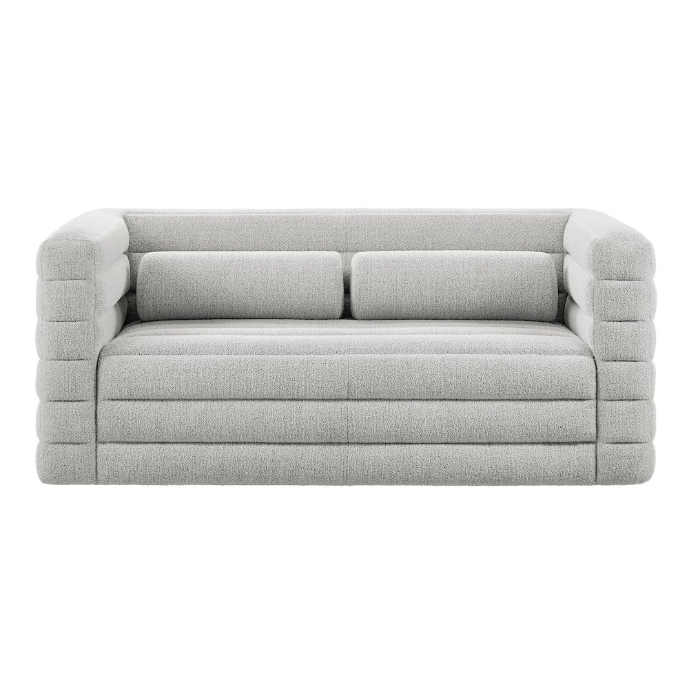 Relle Channel Tufted Boucle Upholstered Loveseat. Picture 6