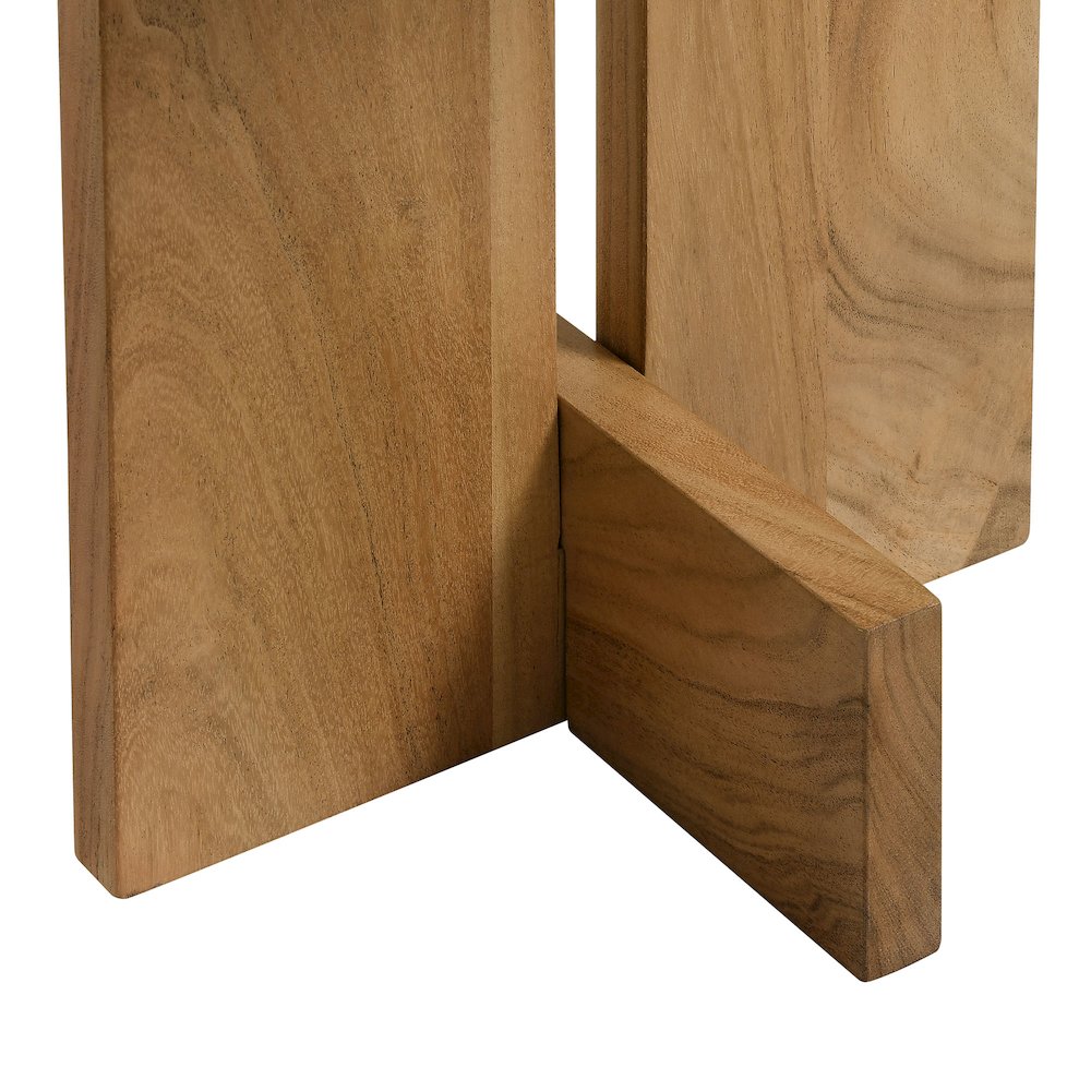 Tarin Acacia Wood and Marble Side Table. Picture 7