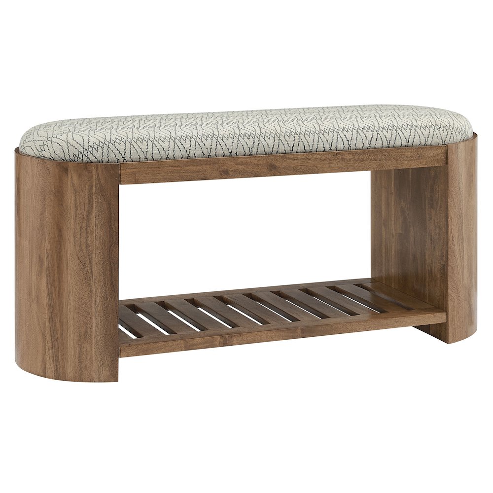 Ashby 45" Geometric Upholstered Bench. Picture 1