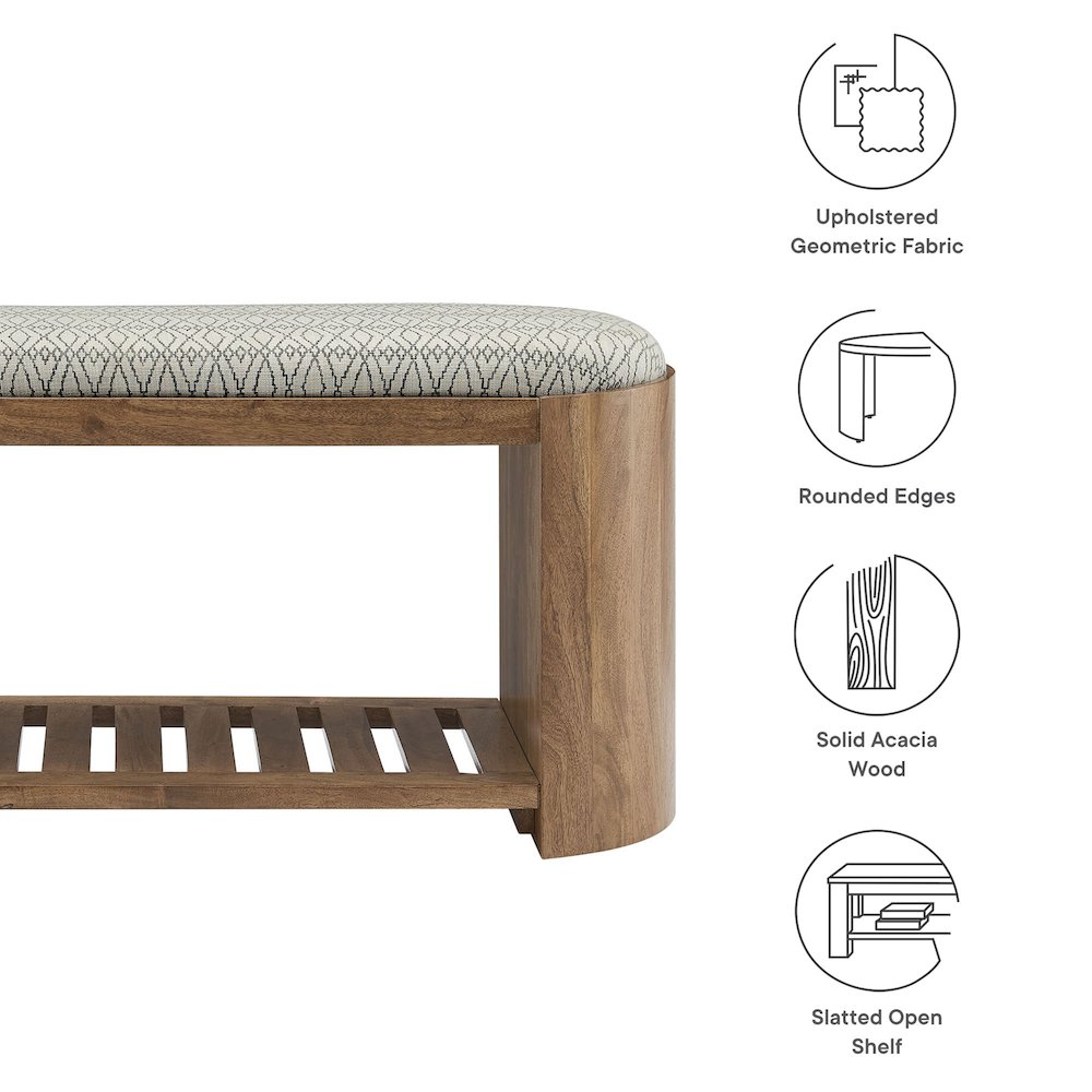 Ashby 45" Geometric Upholstered Bench. Picture 3