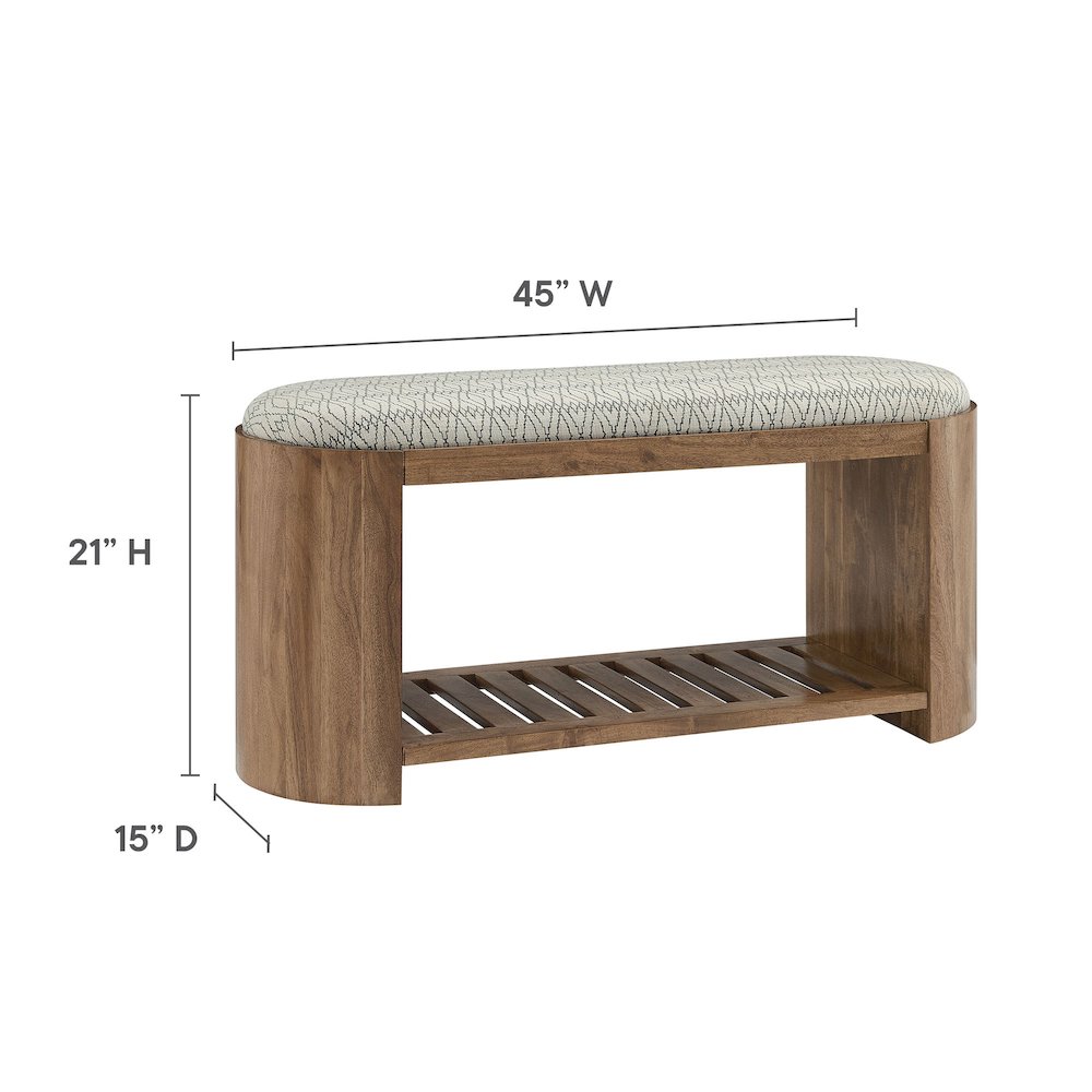 Ashby 45" Geometric Upholstered Bench. Picture 2