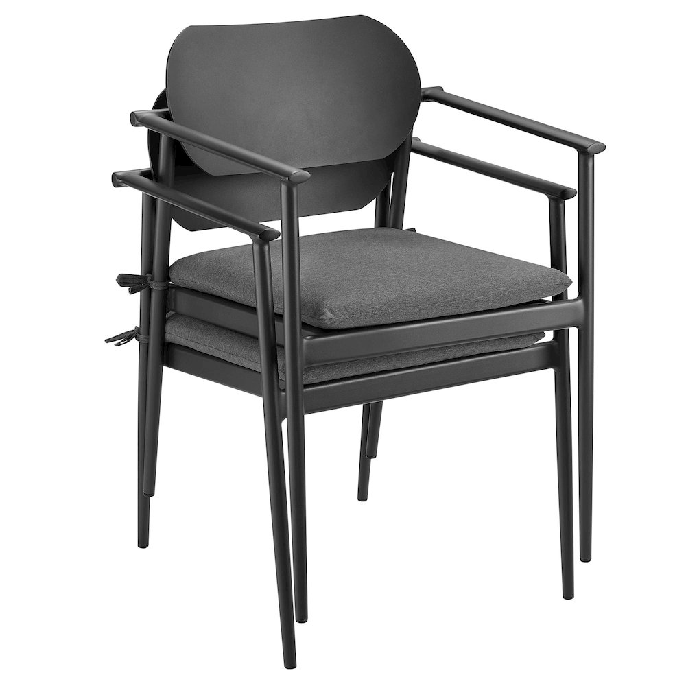 Aeris Stackable Outdoor Patio Aluminum Dining Armchair Set of 2. Picture 8
