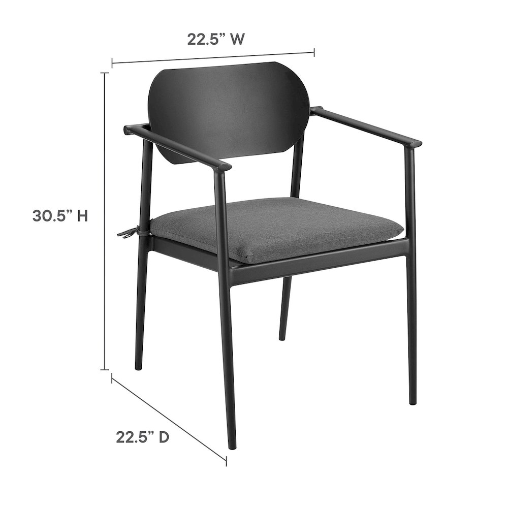 Aeris Stackable Outdoor Patio Aluminum Dining Armchair Set of 2. Picture 3