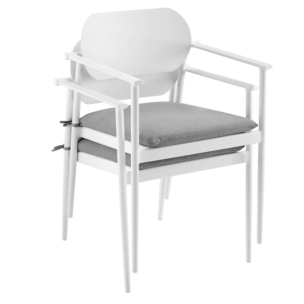 Aeris Stackable Outdoor Patio Aluminum Dining Armchair Set of 2. Picture 8
