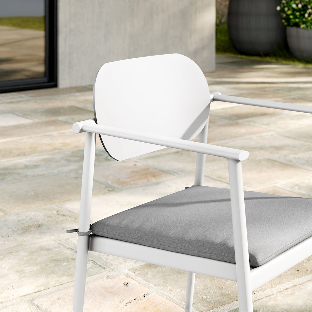 Aeris Stackable Outdoor Patio Aluminum Dining Armchair Set of 2. Picture 10