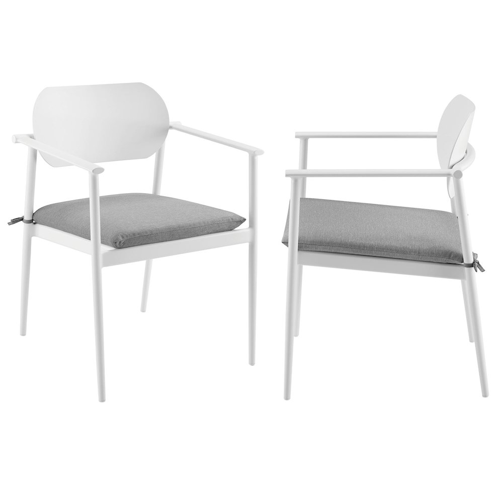 Aeris Stackable Outdoor Patio Aluminum Dining Armchair Set of 2. Picture 1