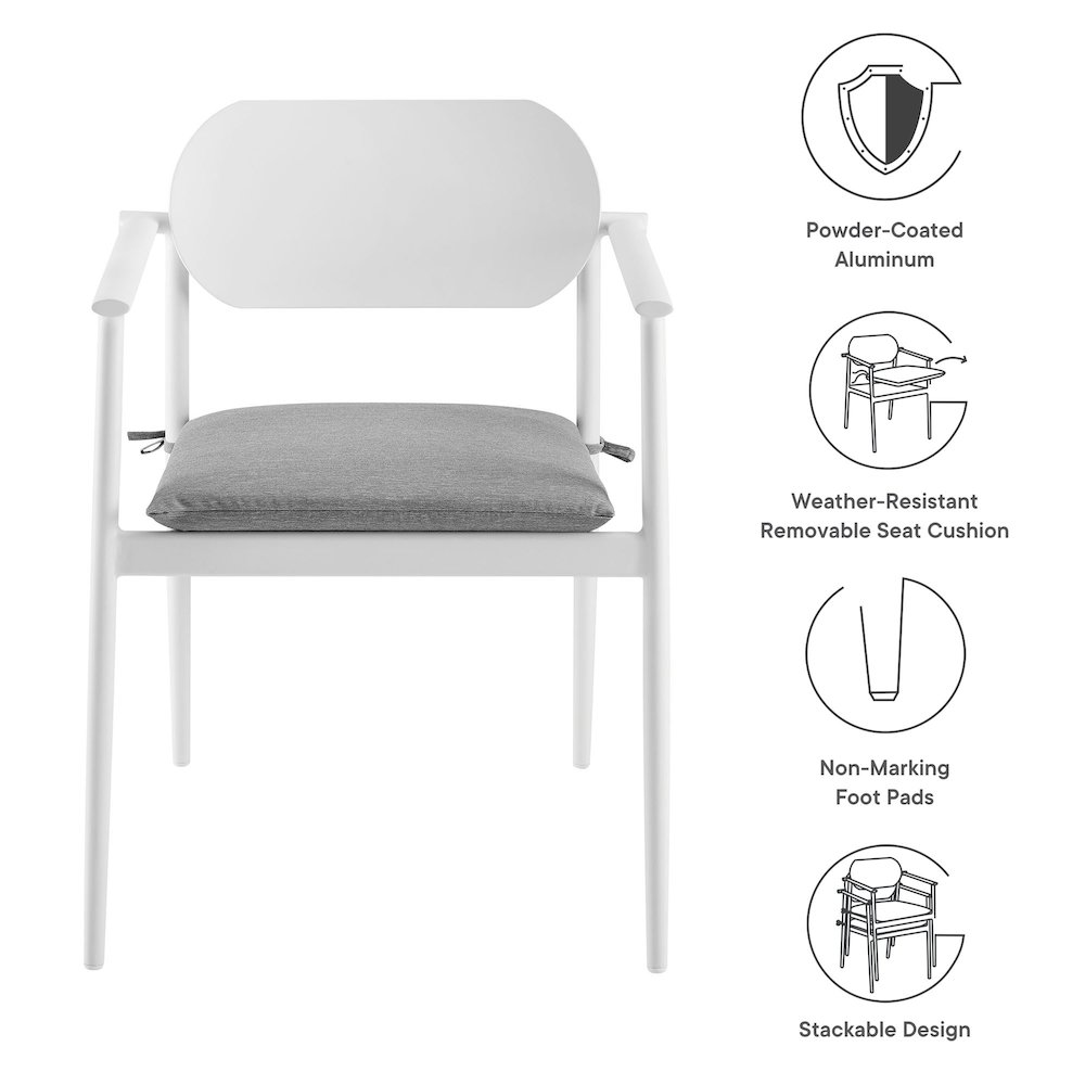 Aeris Stackable Outdoor Patio Aluminum Dining Armchair Set of 2. Picture 2
