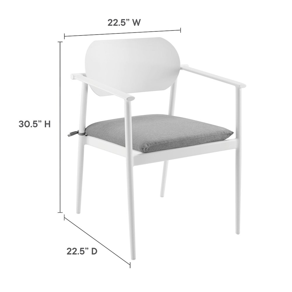 Aeris Stackable Outdoor Patio Aluminum Dining Armchair Set of 2. Picture 3