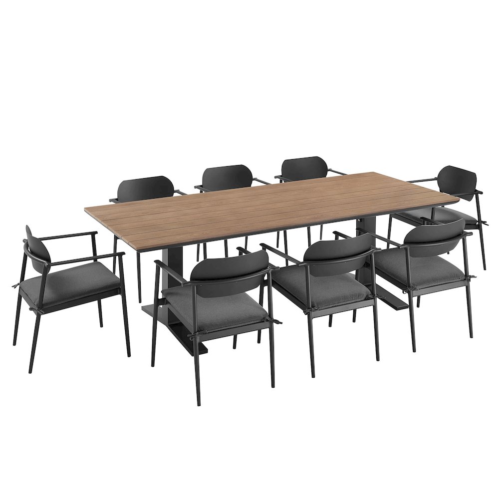 Aeris 9-Piece Outdoor Patio Aluminum Dining Set. Picture 1