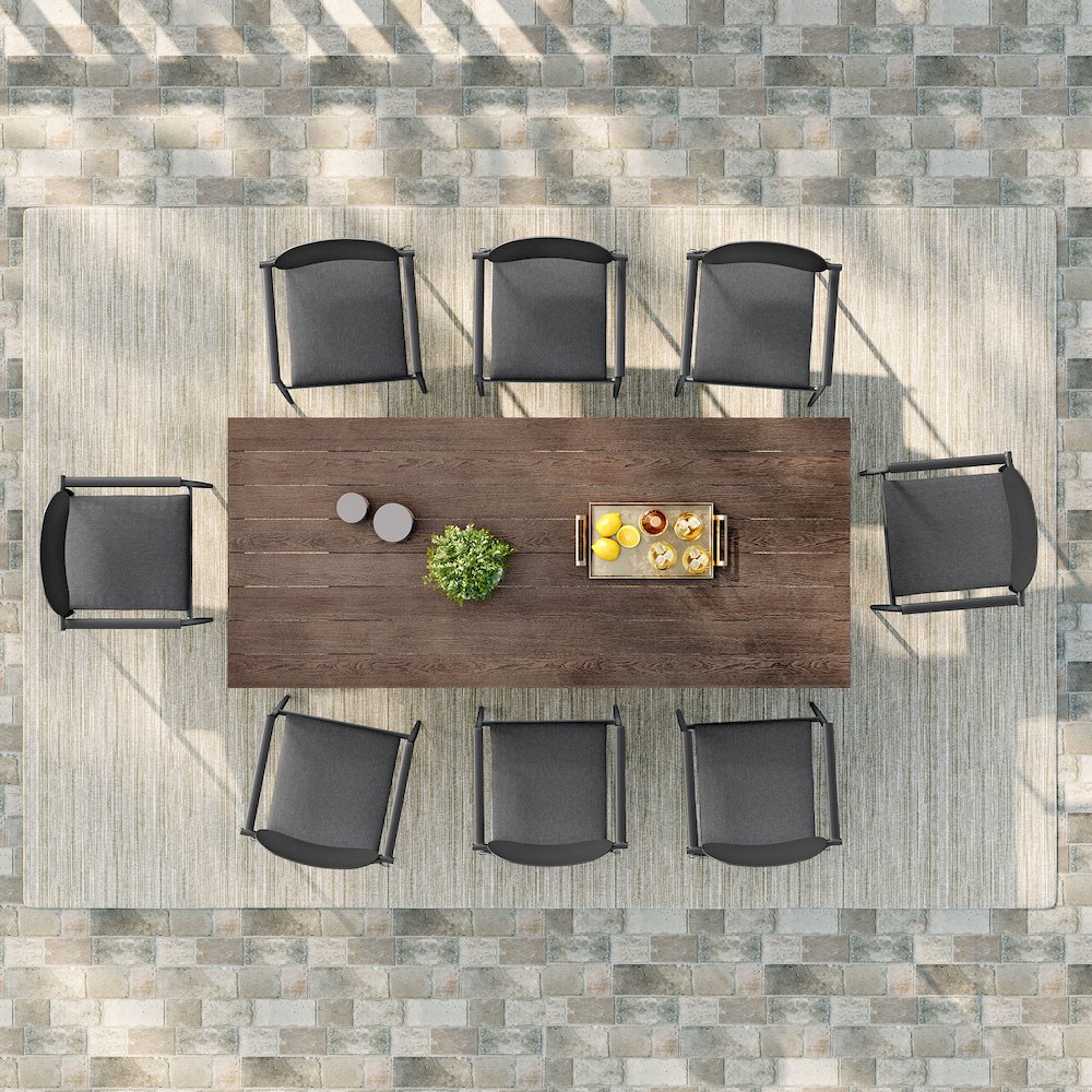 Aeris 9-Piece Outdoor Patio Aluminum Dining Set. Picture 10