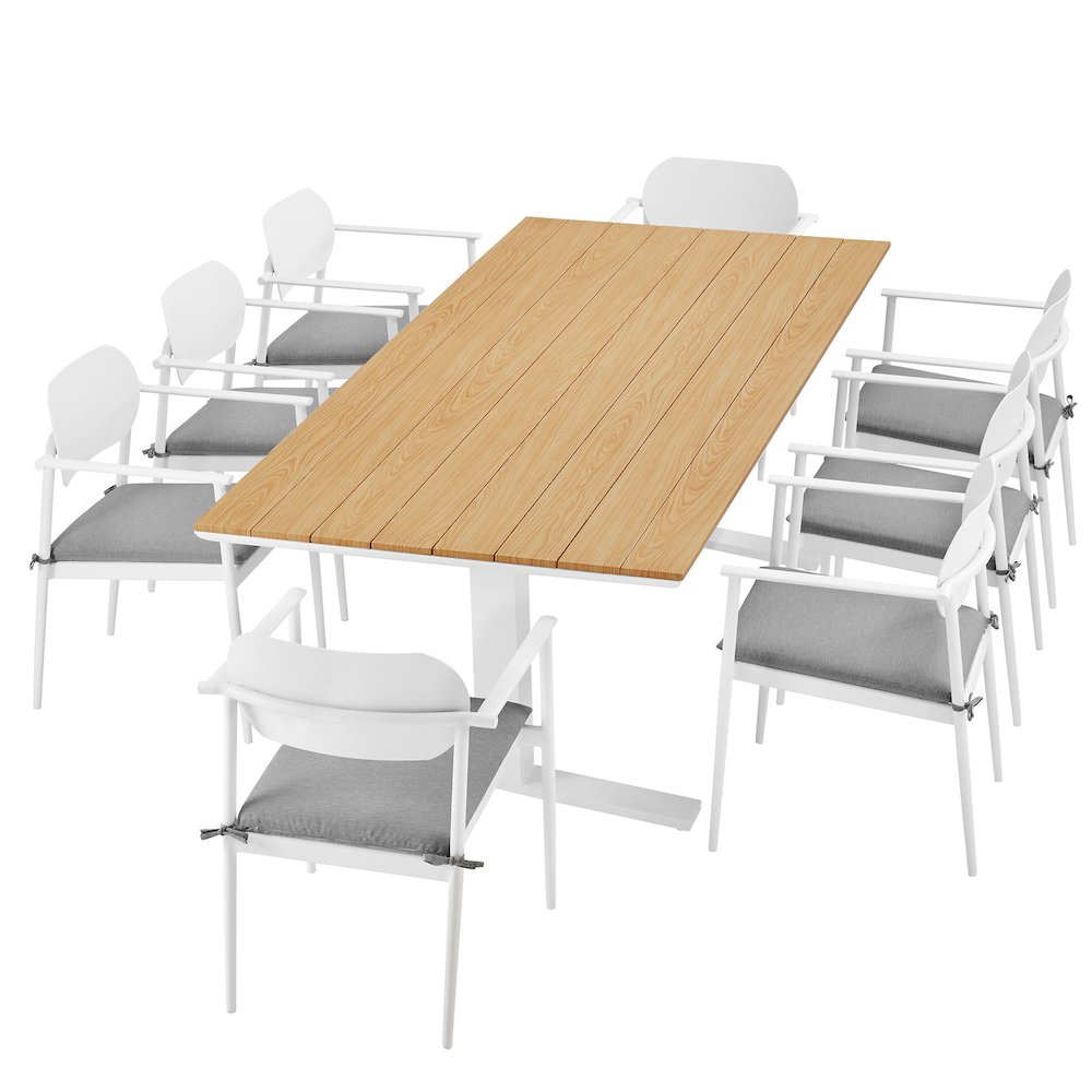 Aeris 9-Piece Outdoor Patio Aluminum Dining Set. Picture 5