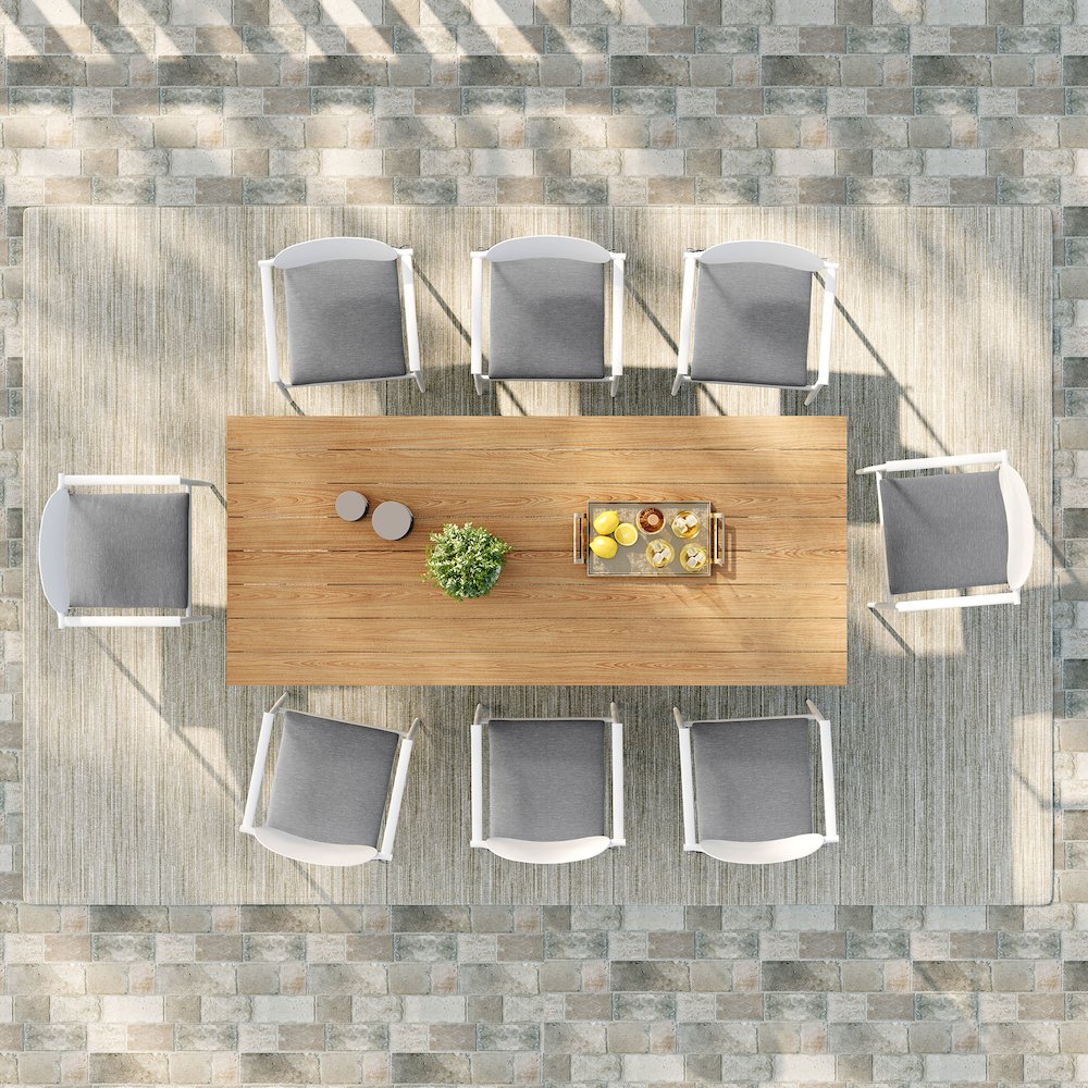 Aeris 9-Piece Outdoor Patio Aluminum Dining Set. Picture 10