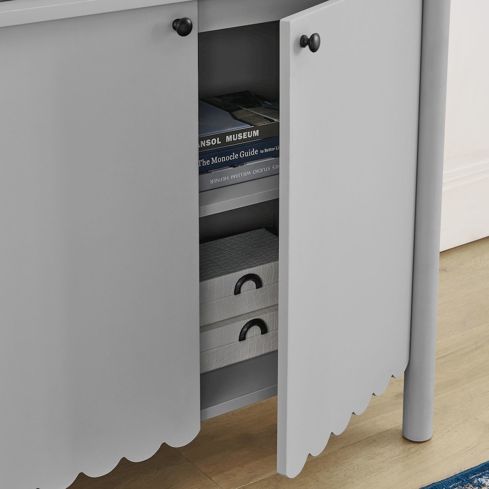 Emmeline 35" 2-Door Scalloped Sideboard Cabinet. Picture 9