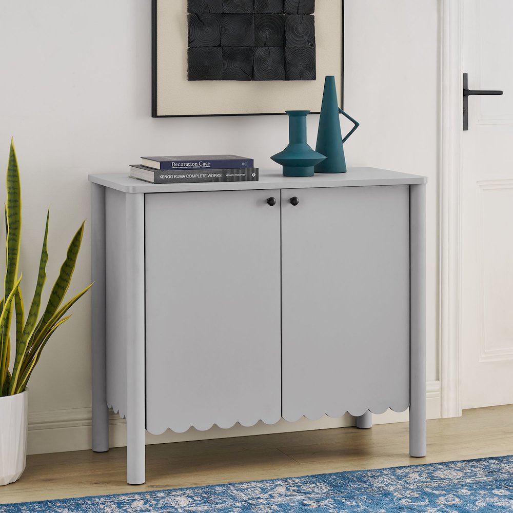 Emmeline 35" 2-Door Scalloped Sideboard Cabinet. Picture 8