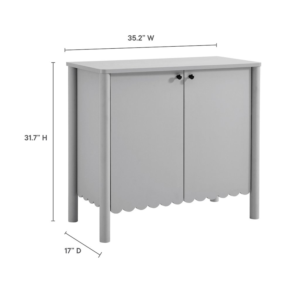 Emmeline 35" 2-Door Scalloped Sideboard Cabinet. Picture 3