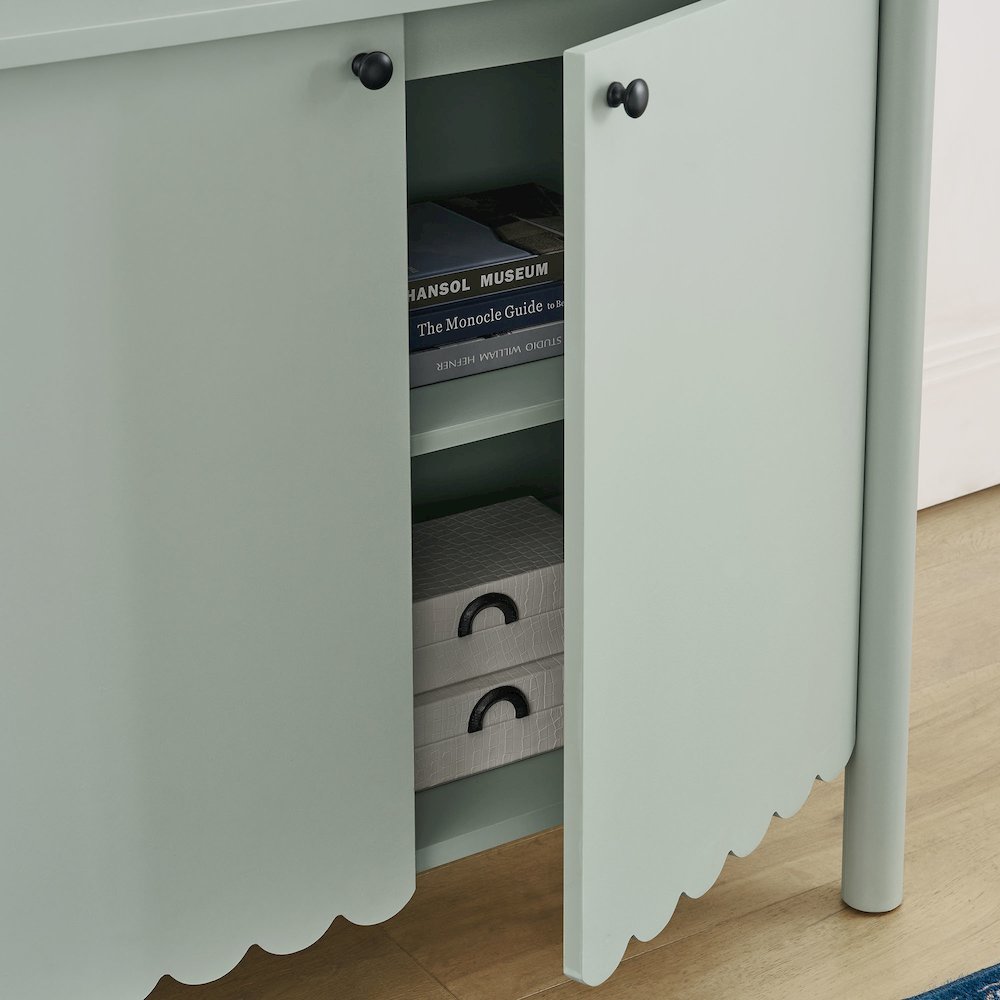 Emmeline 35" 2-Door Scalloped Sideboard Cabinet. Picture 9