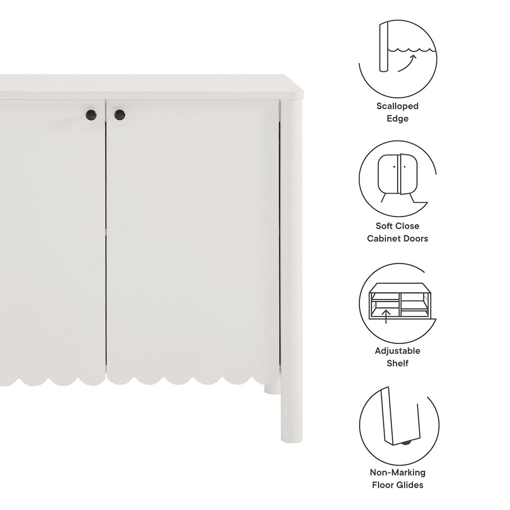 Emmeline 35" 2-Door Scalloped Sideboard Cabinet. Picture 2