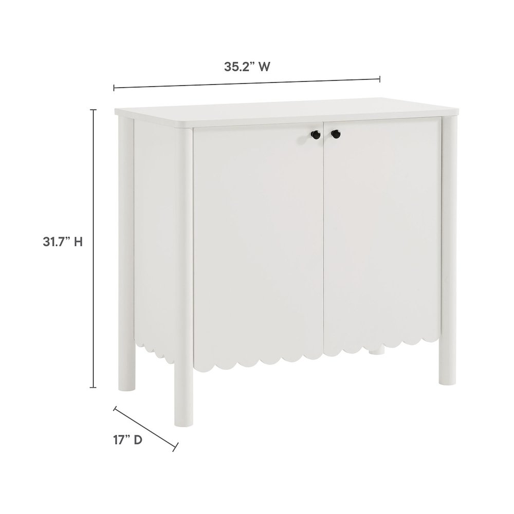 Emmeline 35" 2-Door Scalloped Sideboard Cabinet. Picture 3