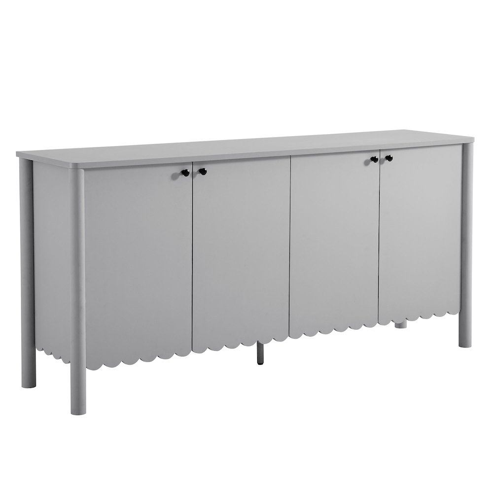 Emmeline 66" 4-Door Scalloped Sideboard Cabinet. Picture 1