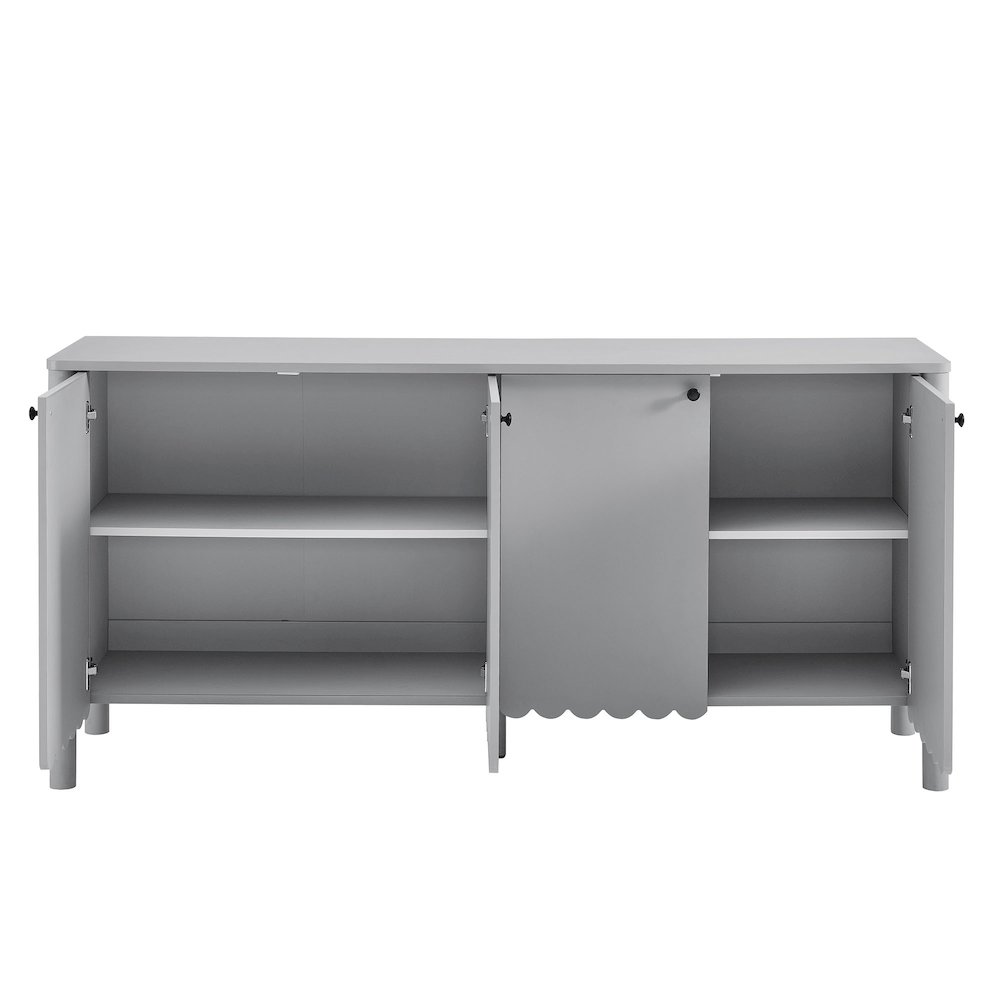 Emmeline 66" 4-Door Scalloped Sideboard Cabinet. Picture 6