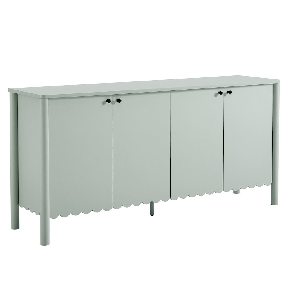 Emmeline 66" 4-Door Scalloped Sideboard Cabinet. Picture 1