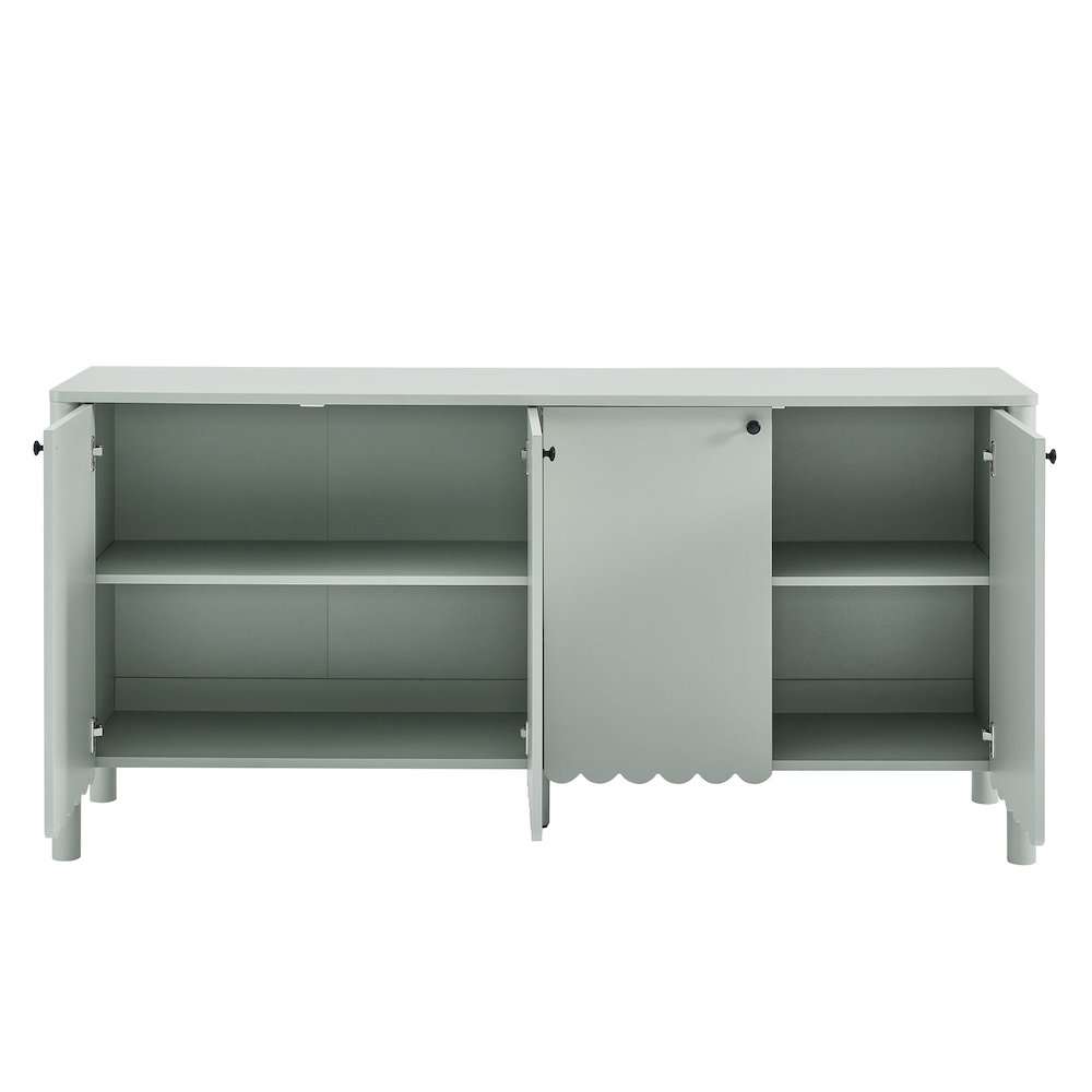 Emmeline 66" 4-Door Scalloped Sideboard Cabinet. Picture 6