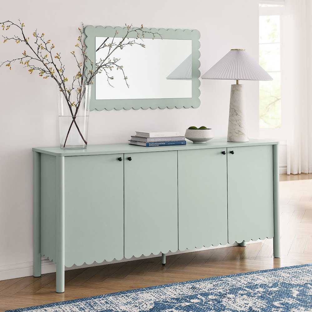 Emmeline 66" 4-Door Scalloped Sideboard Cabinet. Picture 9
