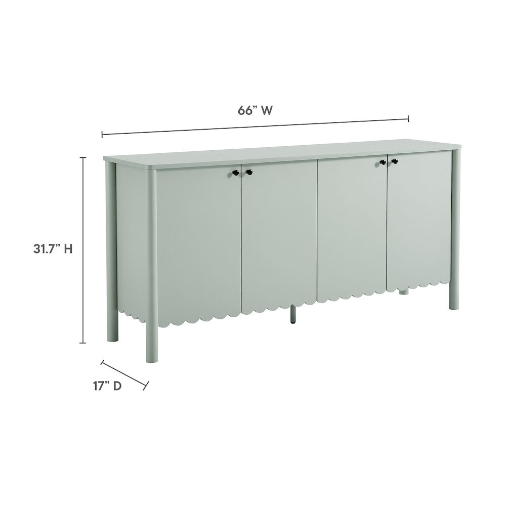 Emmeline 66" 4-Door Scalloped Sideboard Cabinet. Picture 2