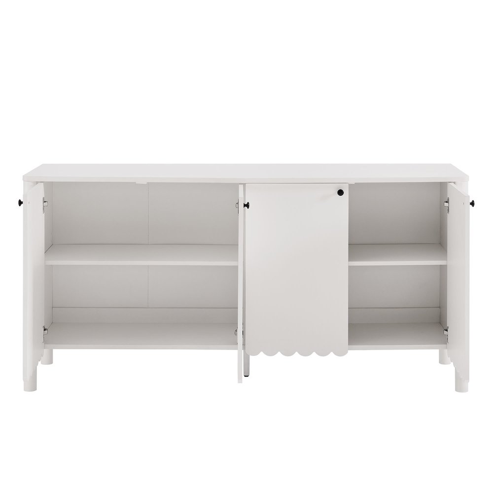 Emmeline 66" 4-Door Scalloped Sideboard Cabinet. Picture 6