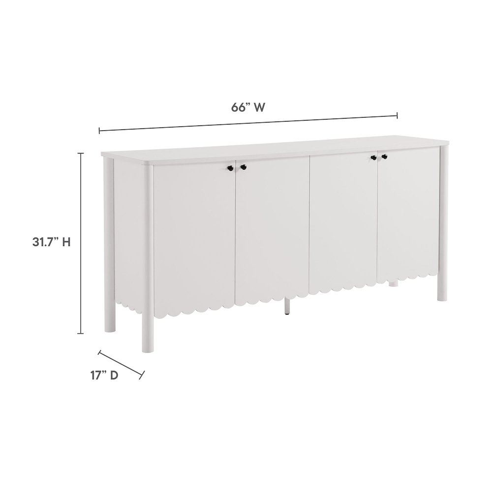 Emmeline 66" 4-Door Scalloped Sideboard Cabinet. Picture 2