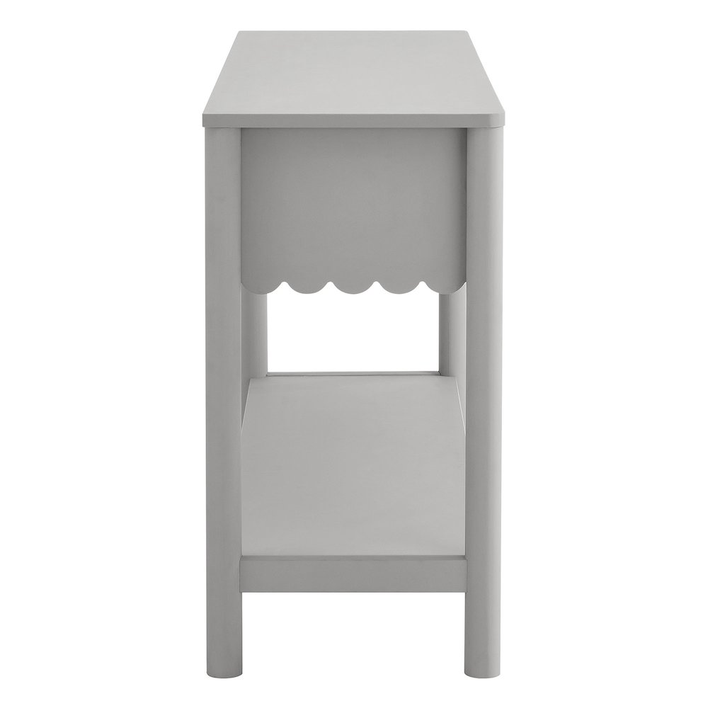Emmeline 3-Drawer Scalloped Console Table. Picture 4
