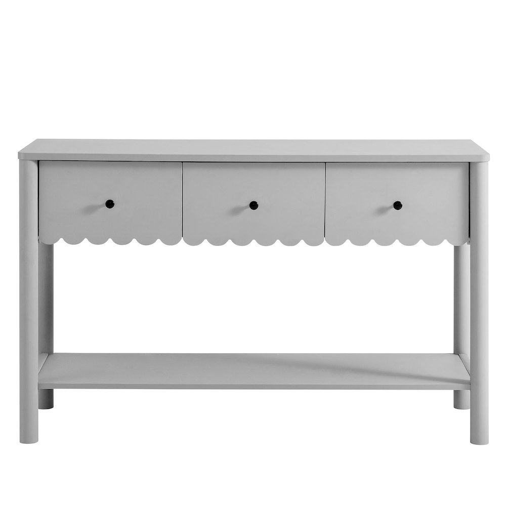 Emmeline 3-Drawer Scalloped Console Table. Picture 5