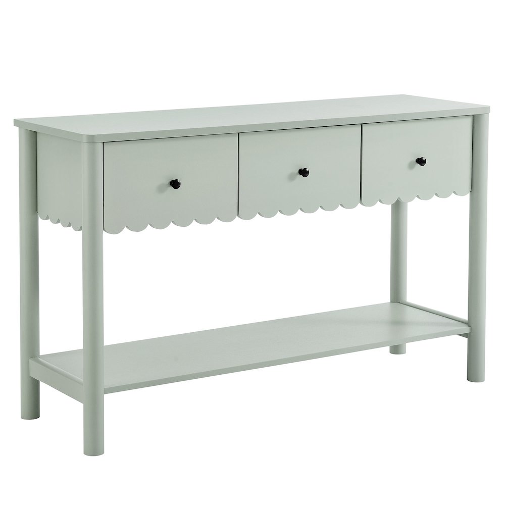 Emmeline 3-Drawer Scalloped Console Table. Picture 1