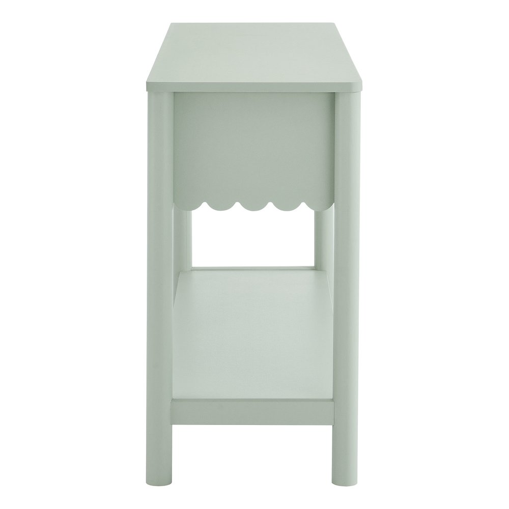 Emmeline 3-Drawer Scalloped Console Table. Picture 4