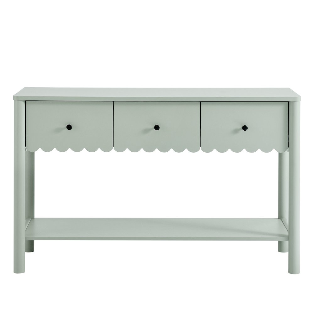 Emmeline 3-Drawer Scalloped Console Table. Picture 5
