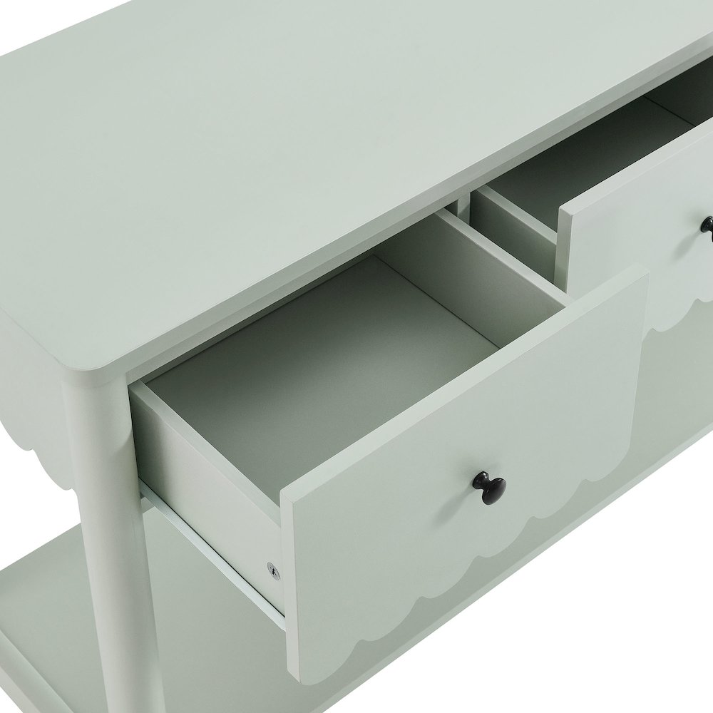 Emmeline 3-Drawer Scalloped Console Table. Picture 6
