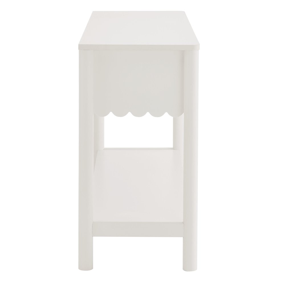 Emmeline 3-Drawer Scalloped Console Table. Picture 4
