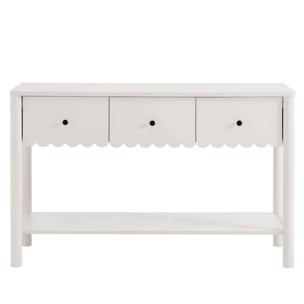 Emmeline 3-Drawer Scalloped Console Table. Picture 5