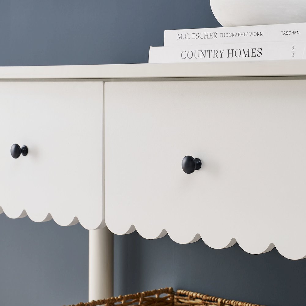 Emmeline 3-Drawer Scalloped Console Table. Picture 8