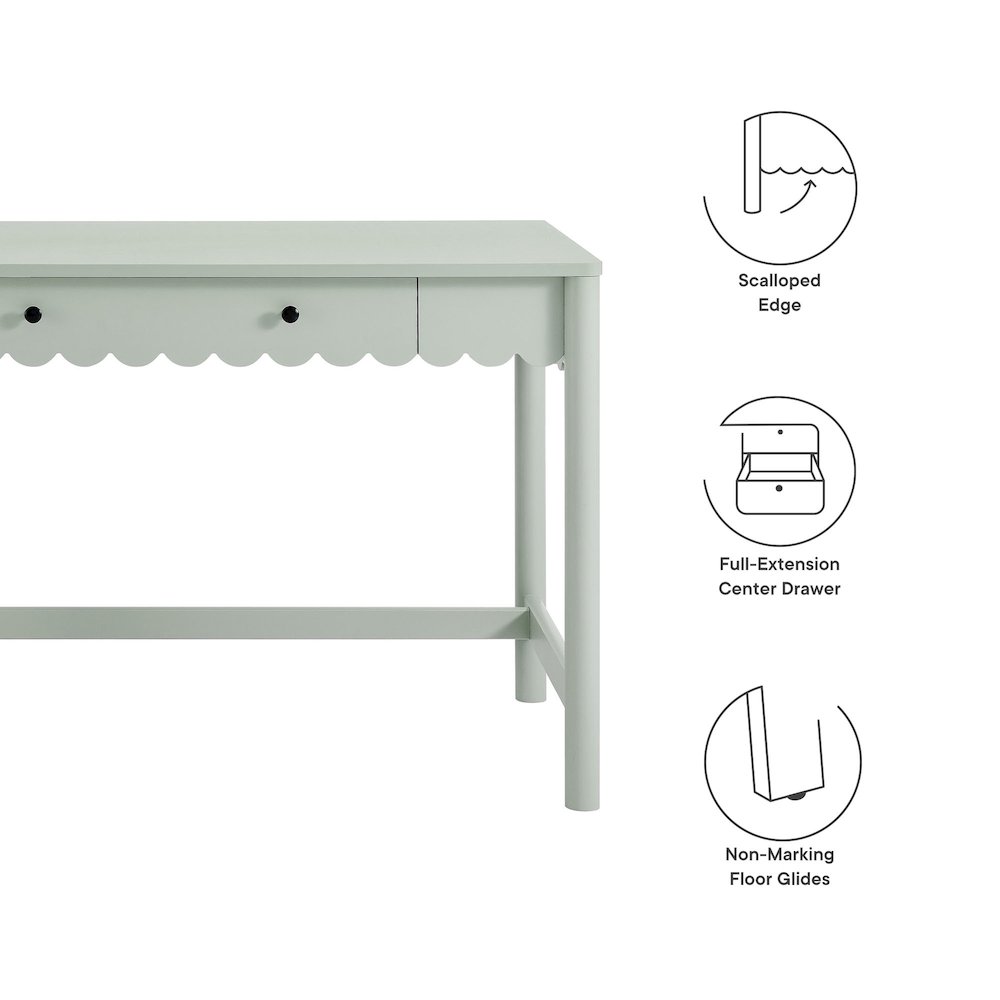 Emmeline 1-Drawer Scallop Writing Desk. Picture 2